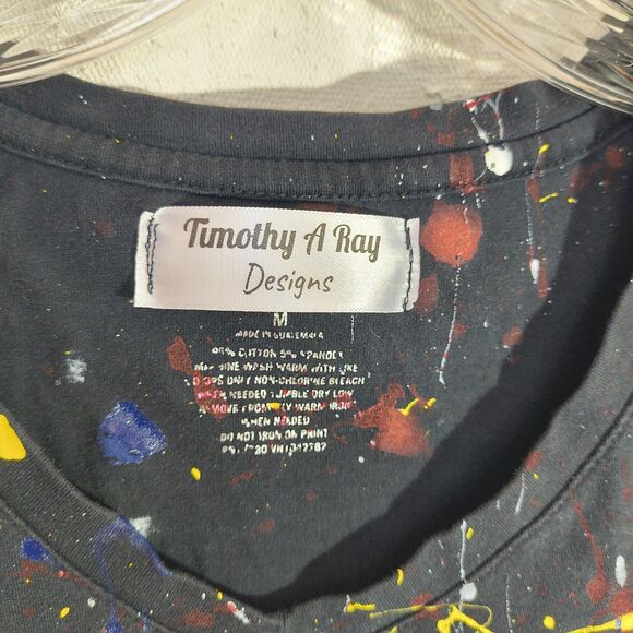 Timothy Designs Women's M Fitted V Neck T Shirt Unique Street Wear Art Design - Picture 3 of 7